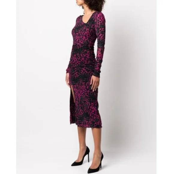 NWT DVF | Edyna Asymmetrical Midi Mesh Dress - Picture 6 of 10